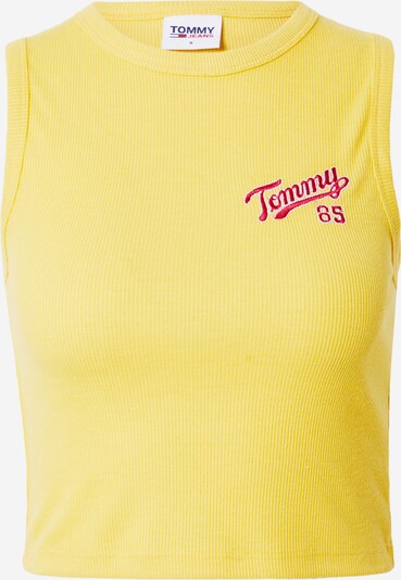 Tommy Jeans Плетен топ 'College' в жълто / тъмнорозово, Преглед на продукта