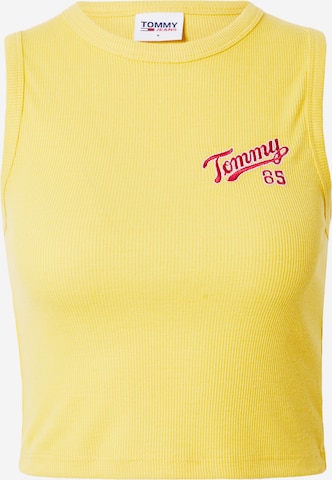 Tommy Jeans Knitted Top 'College' in Yellow: front