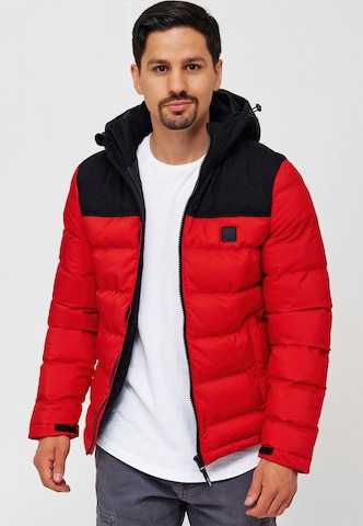 INDICODE JEANS Between-Season Jacket 'Eberhardy' in Red: front