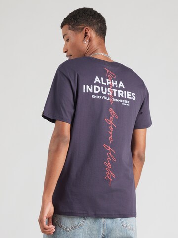 ALPHA INDUSTRIES Majica | modra barva: sprednja stran