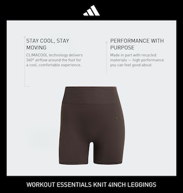 ADIDAS PERFORMANCE Skinny Workout Pants 'Essentials' in Brown