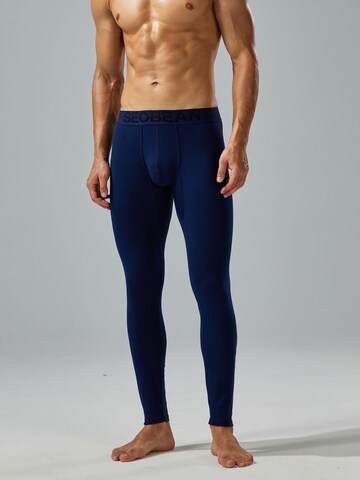 SEOBEAN Long Johns 'Classic Solid Long John Home Long Pant' in Blue: front