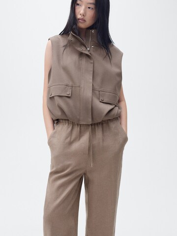 MANGO Loosefit Broek in Bruin