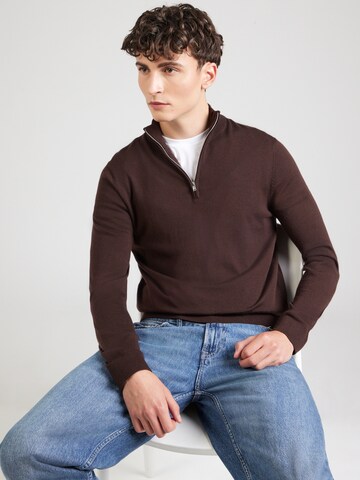 SELECTED Trui 'SLHTRAY' in Bruin: voorkant