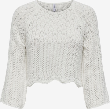 ONLY Пуловер 'NOLA' в бяло: отпред
