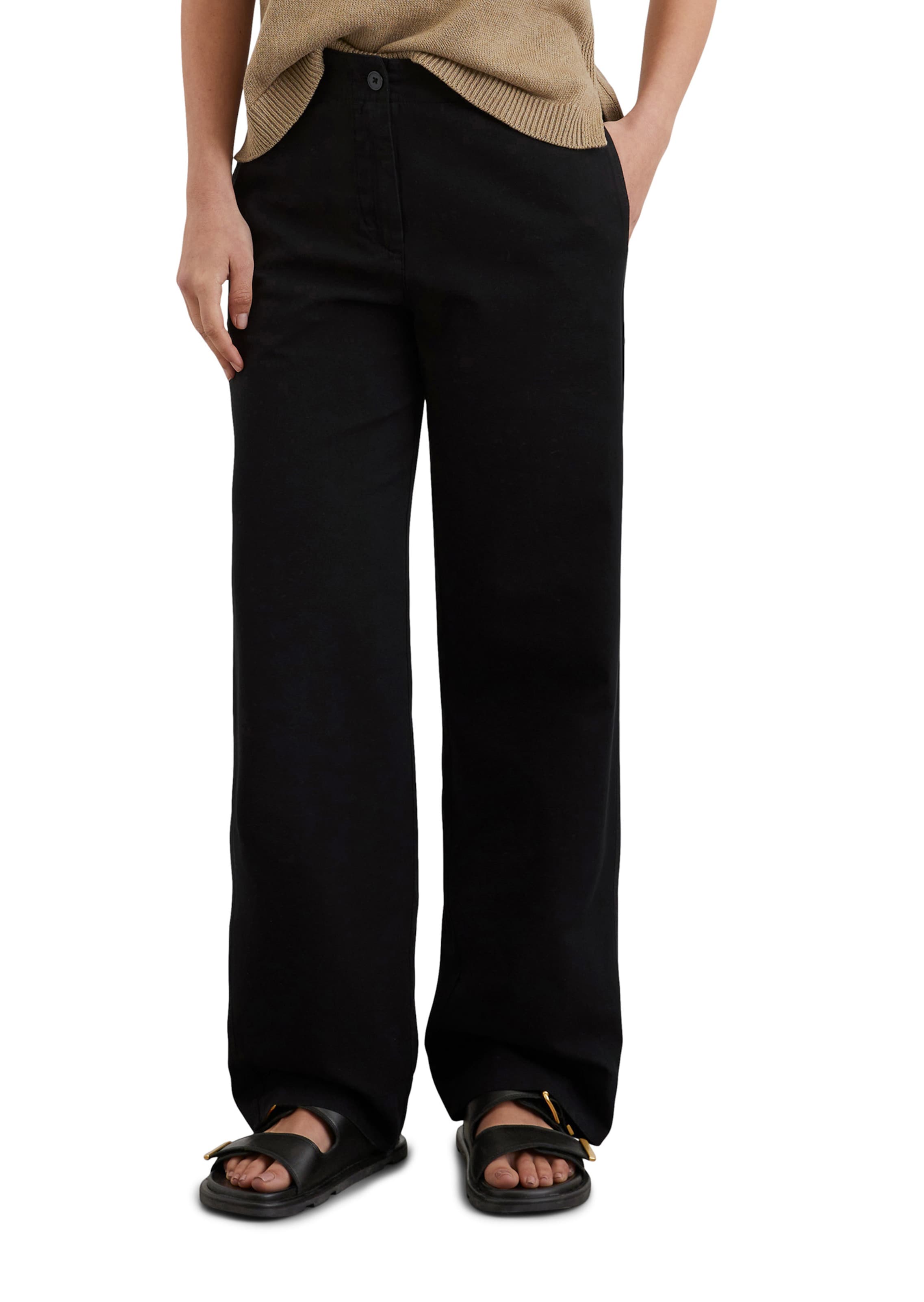 Marc O'Polo Широкий Штаны 'Lande' в Черный: спереди