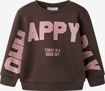 Sweat-shirt 'NMFLINKA' NAME IT en marron : devant