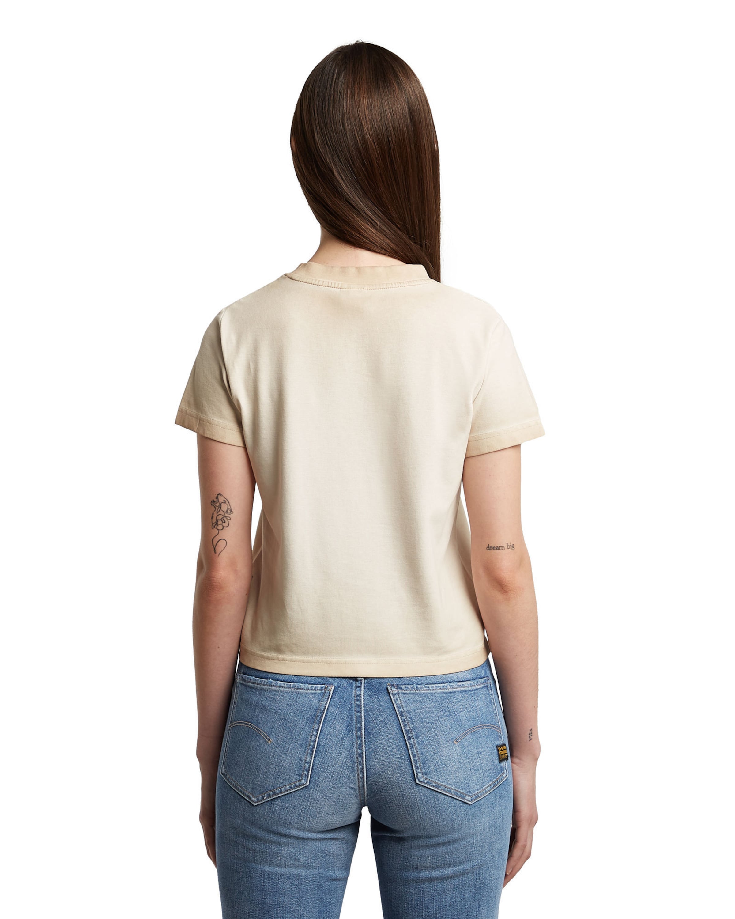 T-shirt 'Overdyed' G-STAR en beige