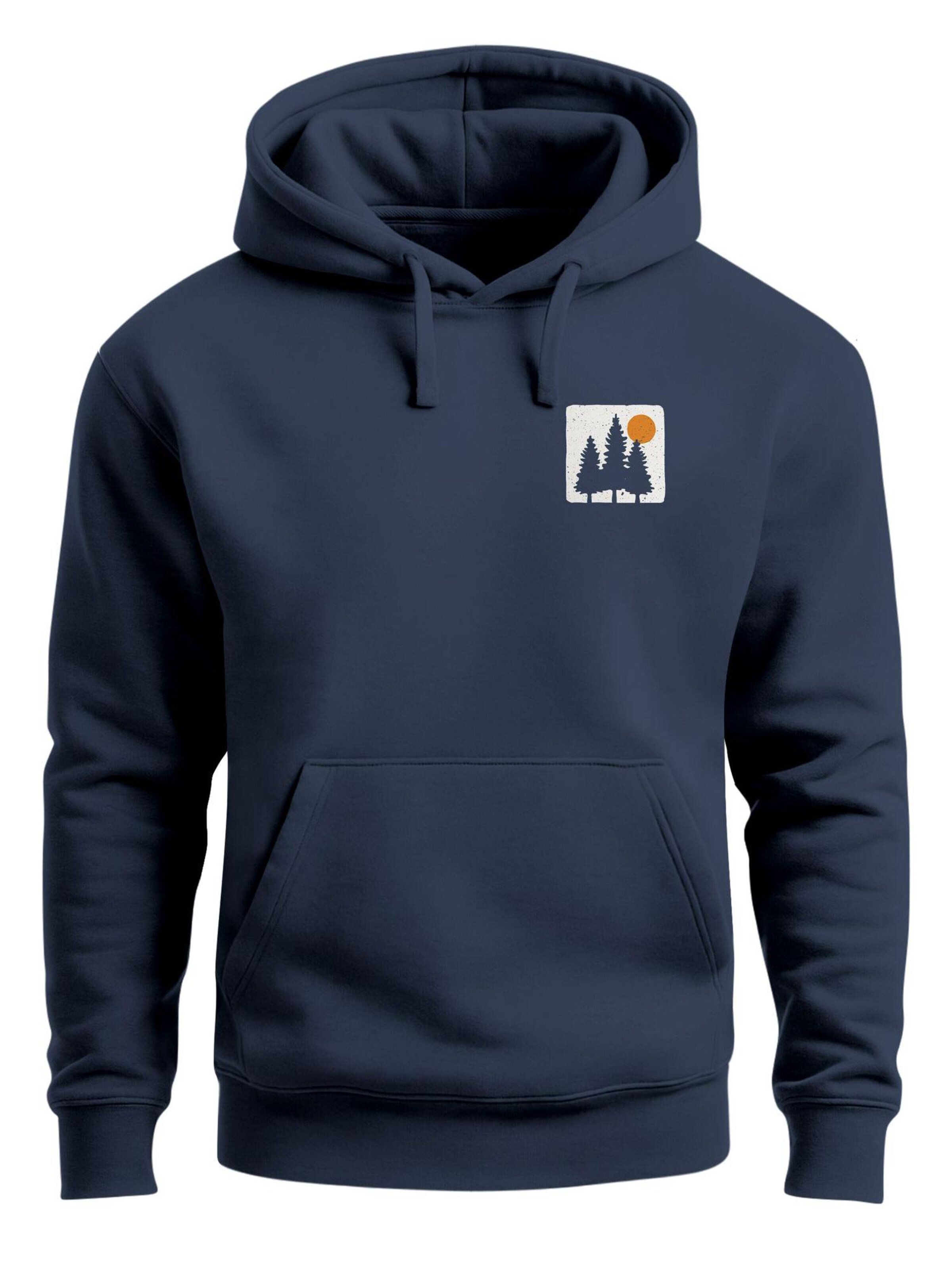 Neverless Sweatshirt 'Pine Trees' in Blue: front