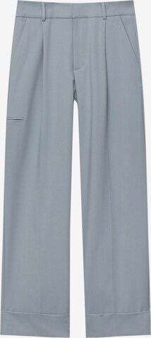 Pull&Bear Loose fit Pleat-front trousers in Blue: front