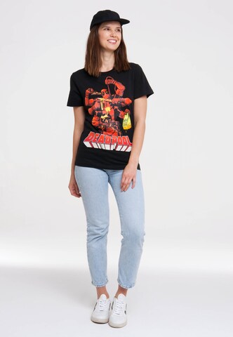 LOGOSHIRT Shirt 'Marvel Comics - Deadpool' in Black