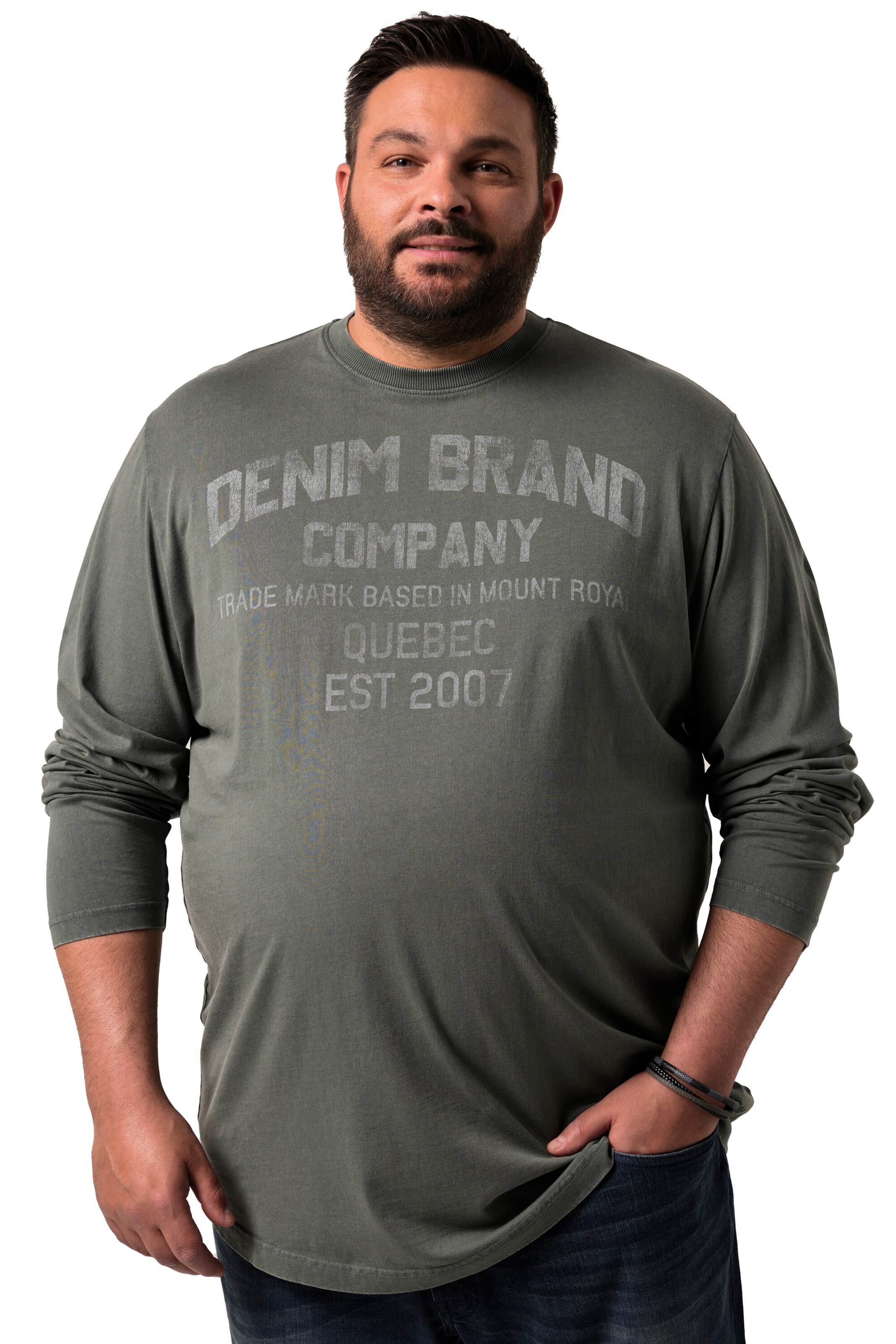 Men Plus Shirt in Grijs: voorkant