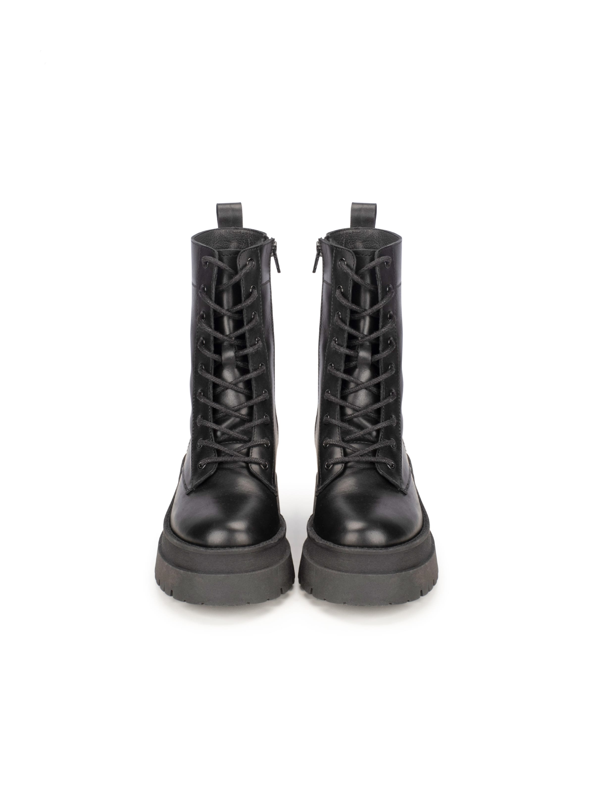 PS Poelman Μπότες με κορδόνια 'Korio' σε μαύρο