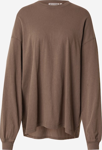T-shirt oversize 'Lindy' WEEKDAY en marron : devant