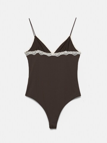 Pull&Bear Shirt bodysuit in Brown