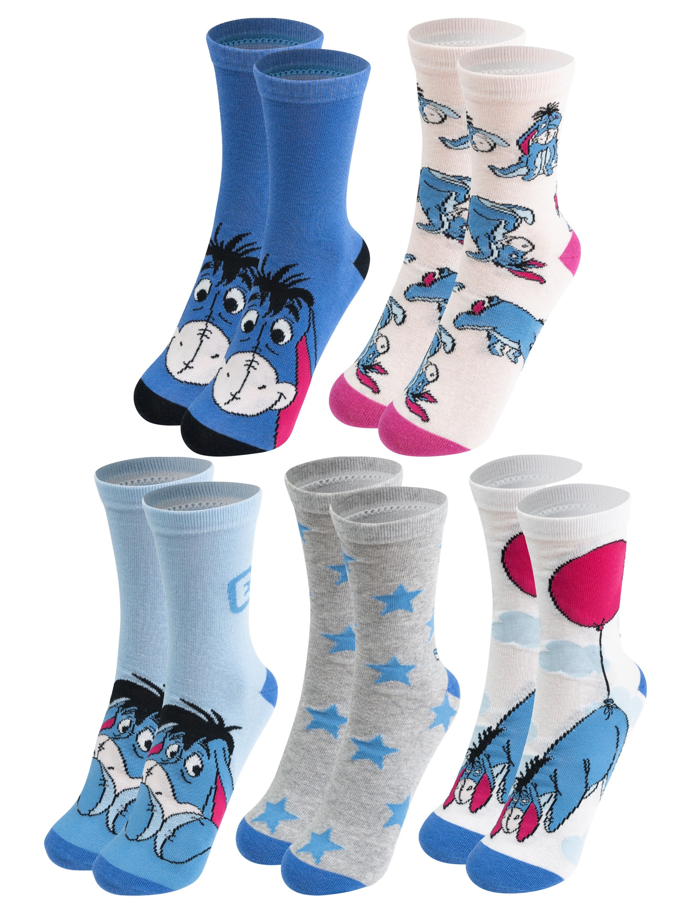 Disney Winnie Puuh Socken 'I-Aah Esel'‌‌‌‌‌‌‌‌ in Mischfarben: Vorderseite