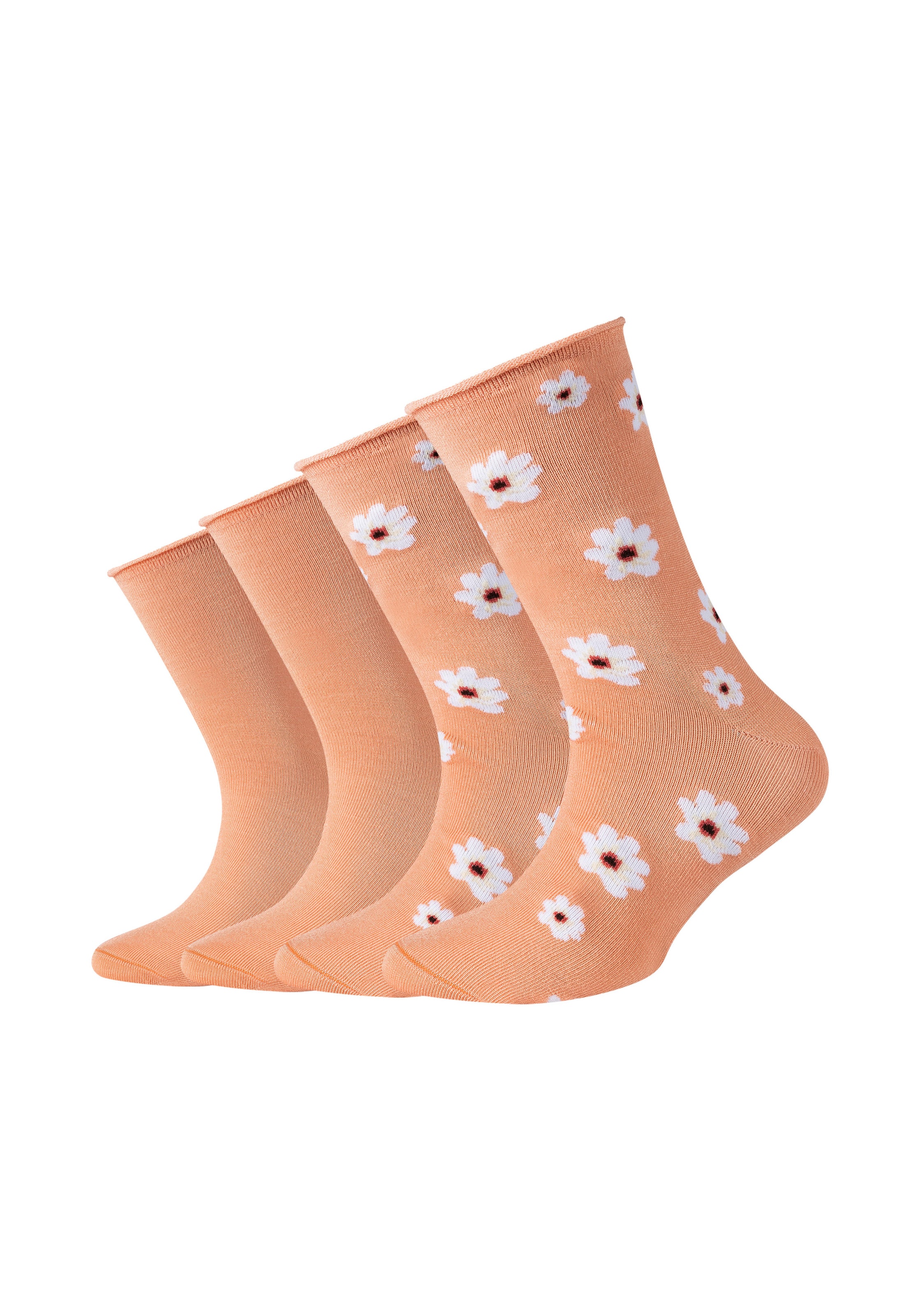 s.Oliver Socks 'Silky Touch Flower' in Orange: front