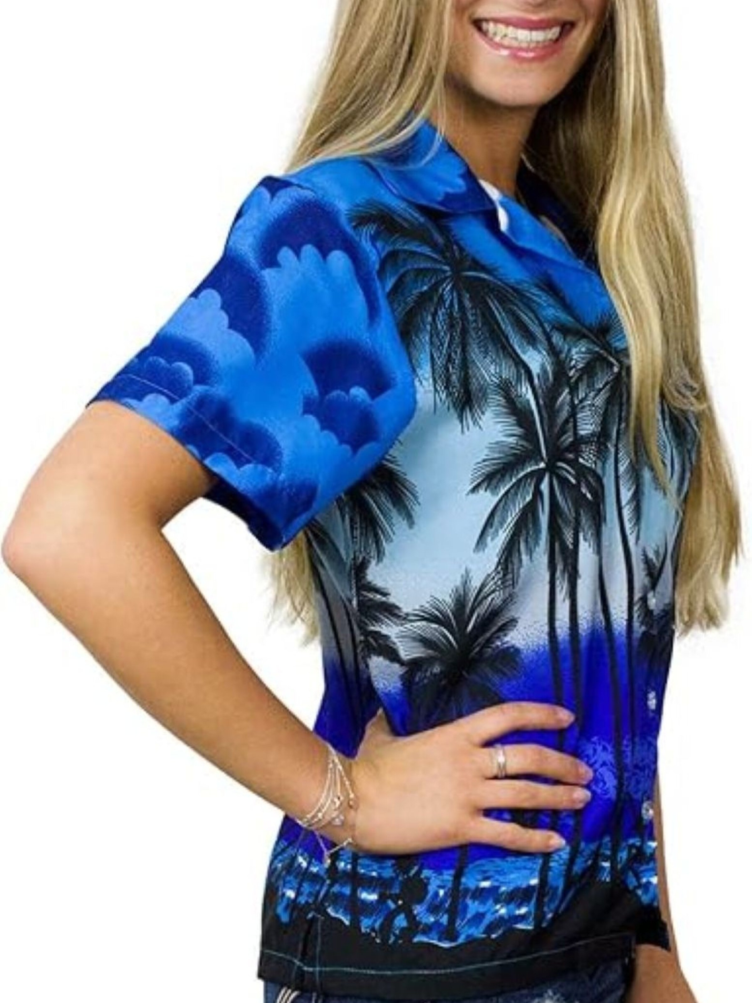 King Kameha Blouse 'Beach' in Blue