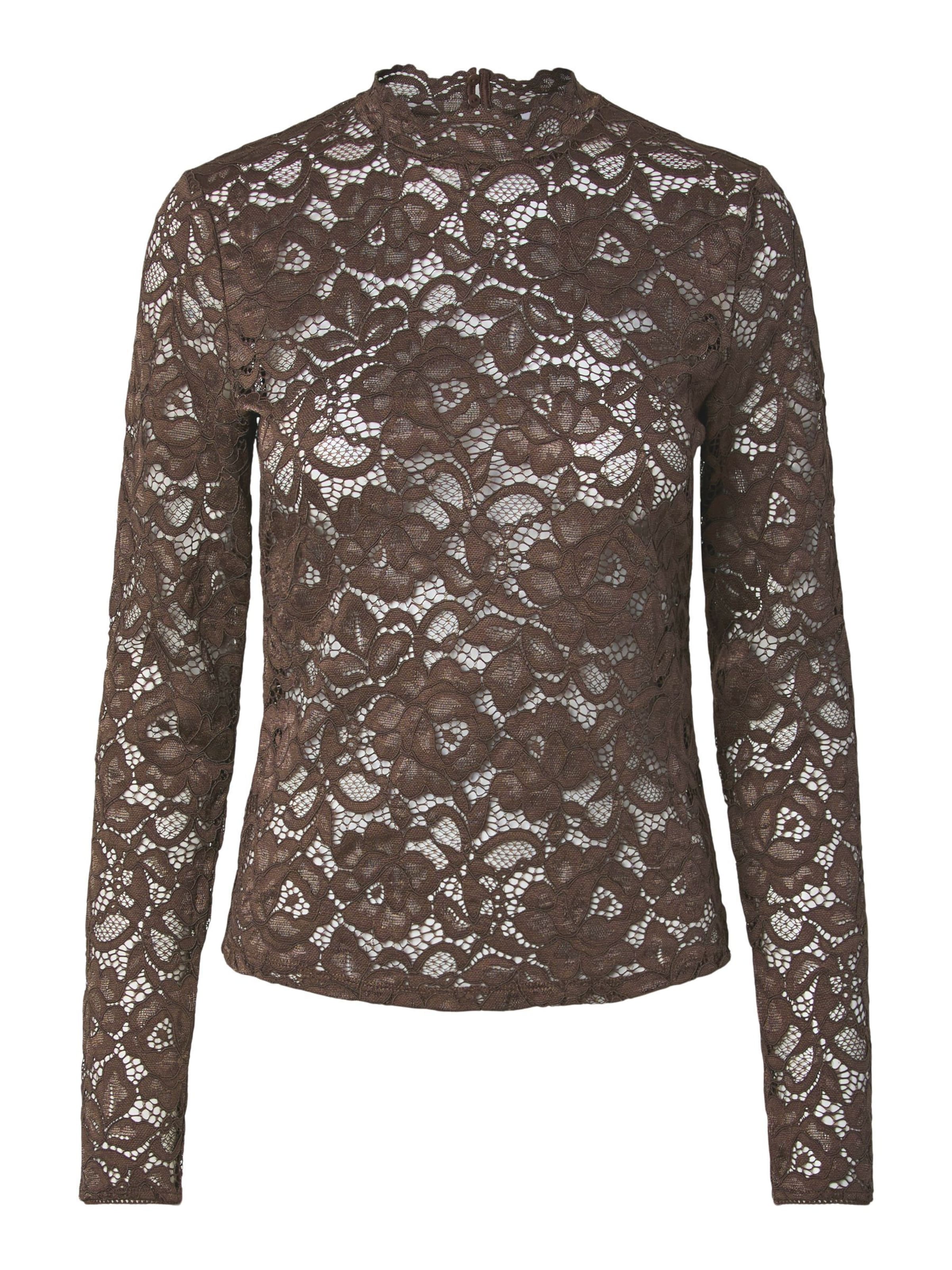 YAS - Blusa 'YASLacey' en marrón: frente
