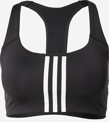 ADIDAS PERFORMANCE Bralette Sports Bra 'Powerimpact Training Medium-support 3-stripes' in Black: front