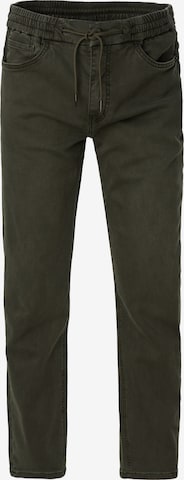Coupe slim Pantalon Salsa Jeans en vert : devant