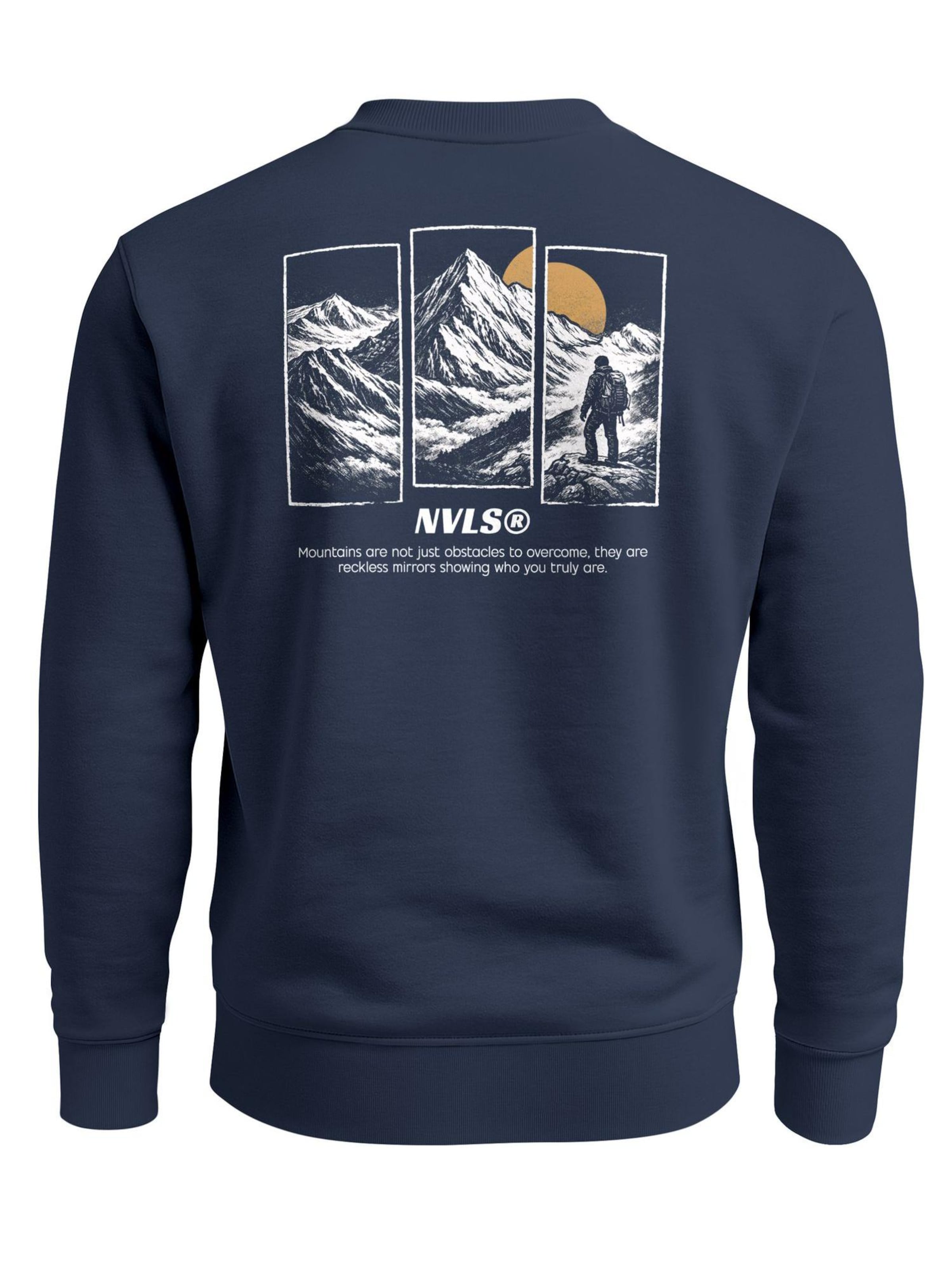 Neverless Sweatshirt 'Mountain Wanderer'‌‌‌ in Blau: Vorderseite