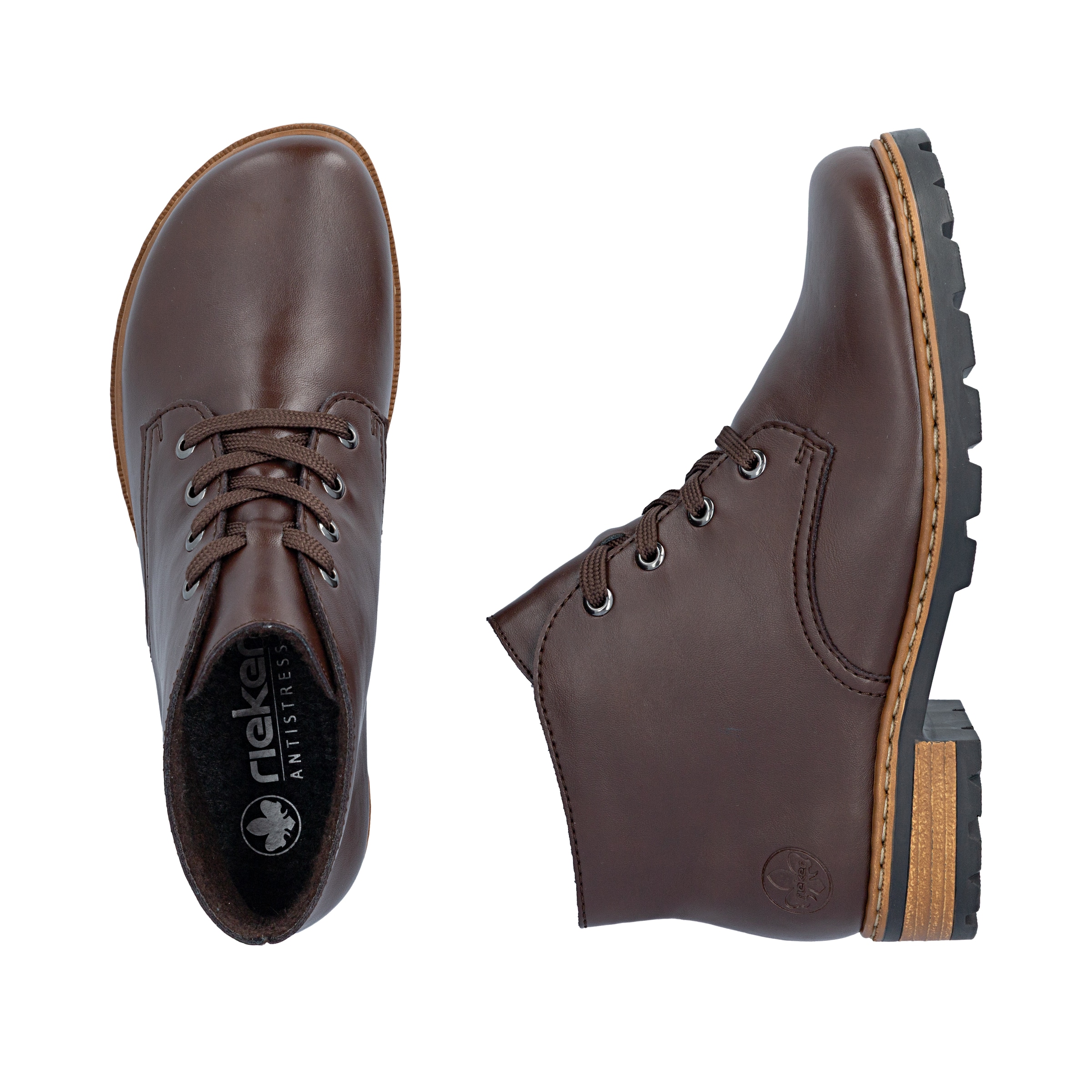 Bottines à lacets Rieker en marron