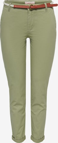 Coupe slim Pantalon chino 'Biana' ONLY en vert : devant