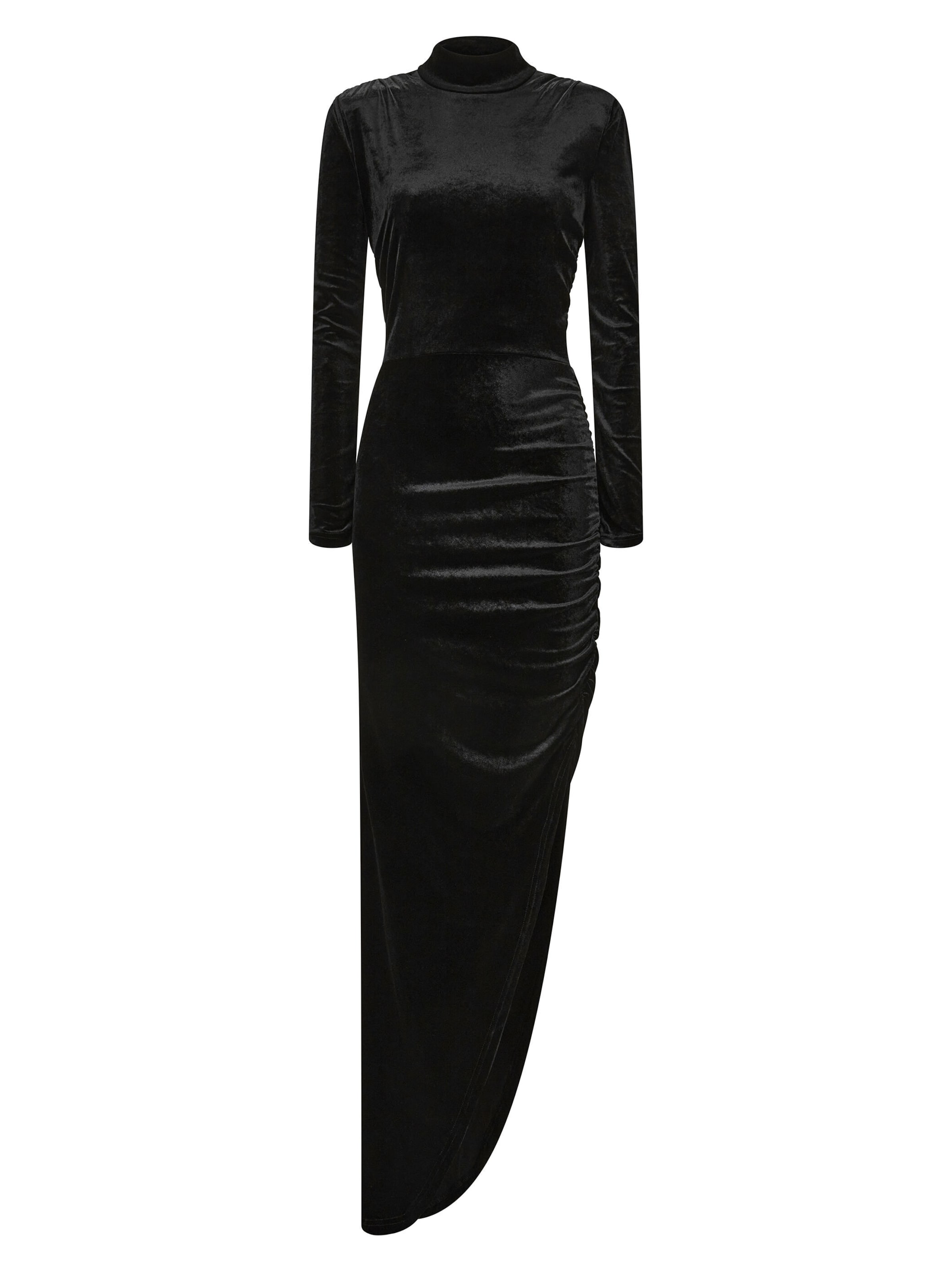 Nicowa Maxikleid 'Giwia',  Model ist 1,79 cm und trägt Größe 34 in Schwarz: Vorderseite