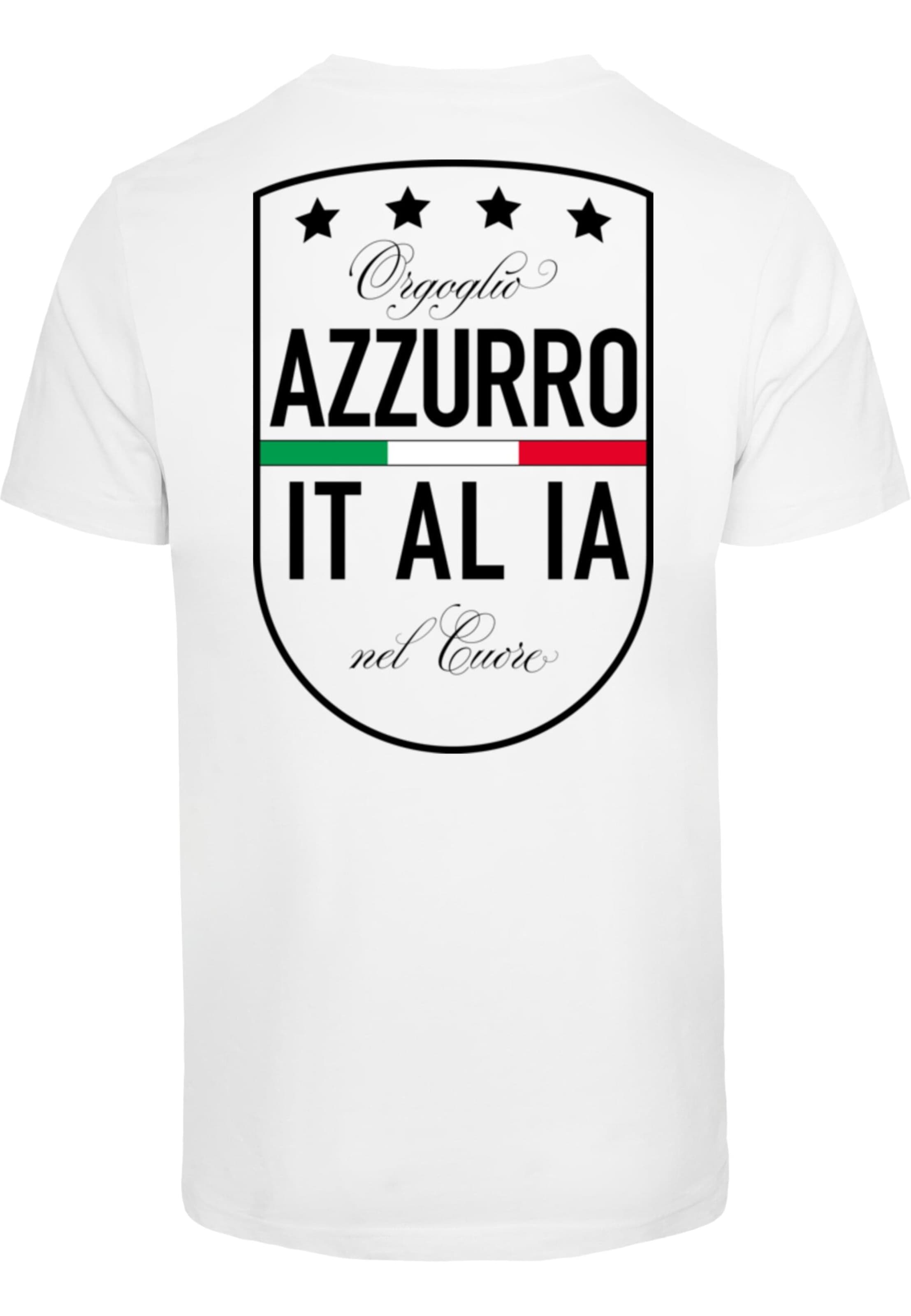 T-Shirt 'Azurro Italia' Mister Tee en blanc