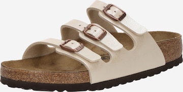 BIRKENSTOCK - Sapato aberto 'Florida' em branco: frente