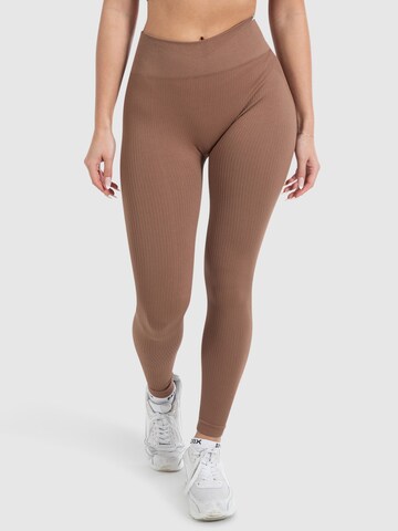 Skinny Leggings Smilodox en marron : devant