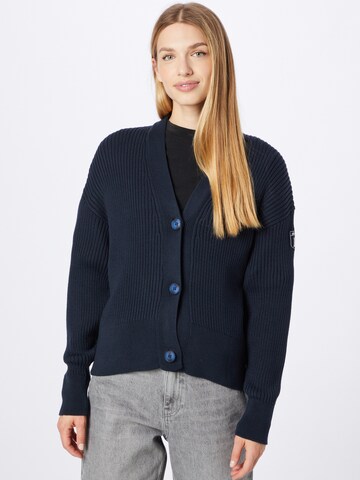 Derbe Strickjacke 'Cardie' - (GOTS) in Blau: predná strana