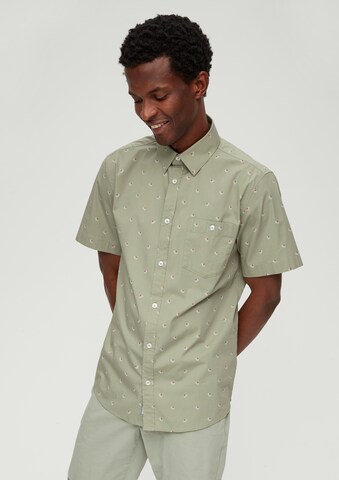 s.Oliver - Ajuste estrecho Camisa en verde: frente