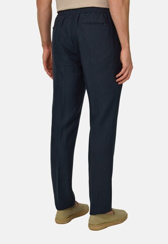 Boggi Milano Regular Bandplooibroek in Blauw