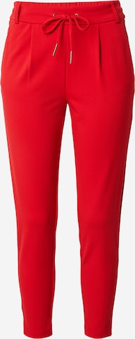 ONLYSlimfit Hlače s naborima 'Poptrash' - crvena boja: prednji dio