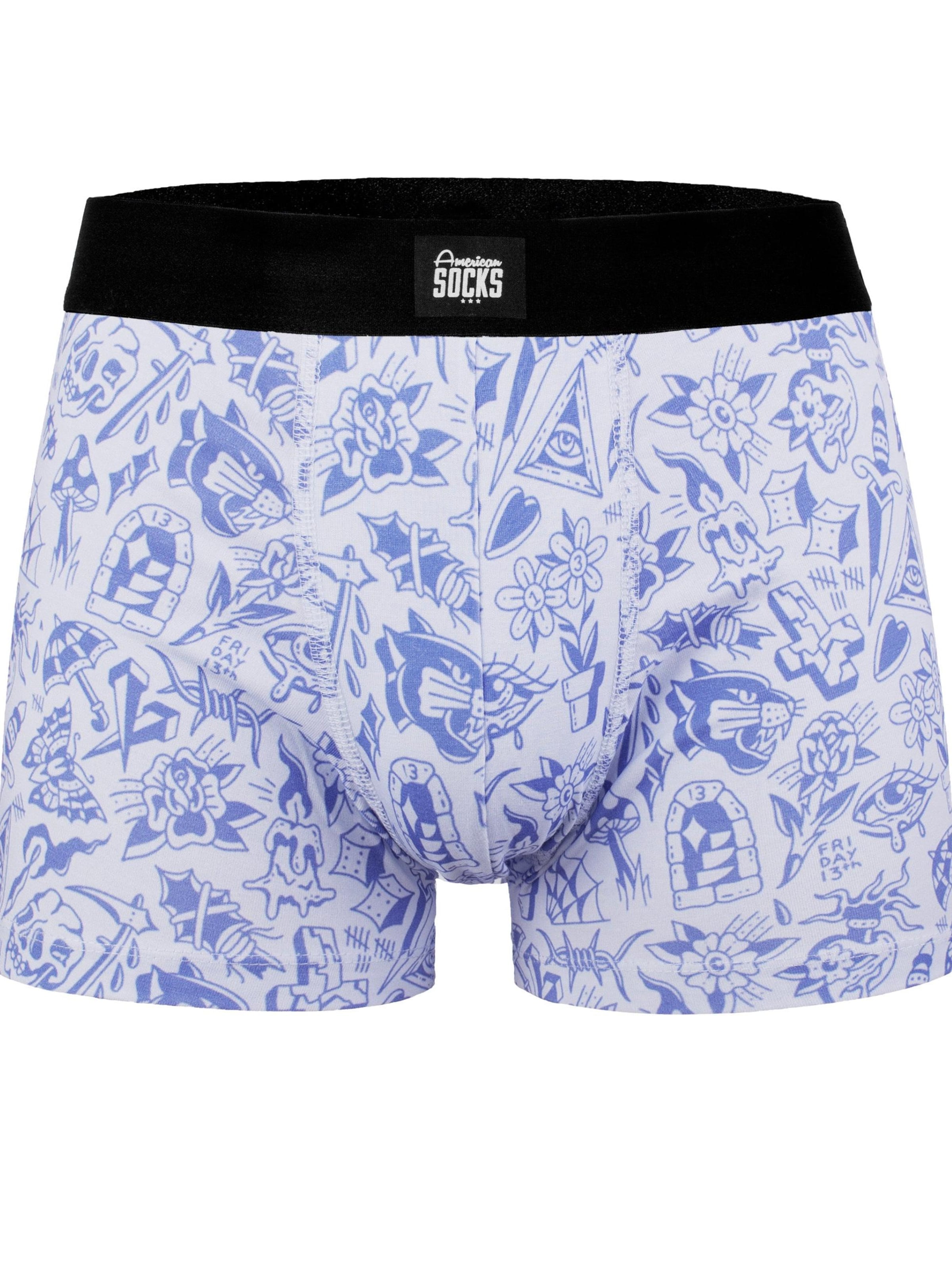 Boxers 'Freaked' American Socks en bleu : devant