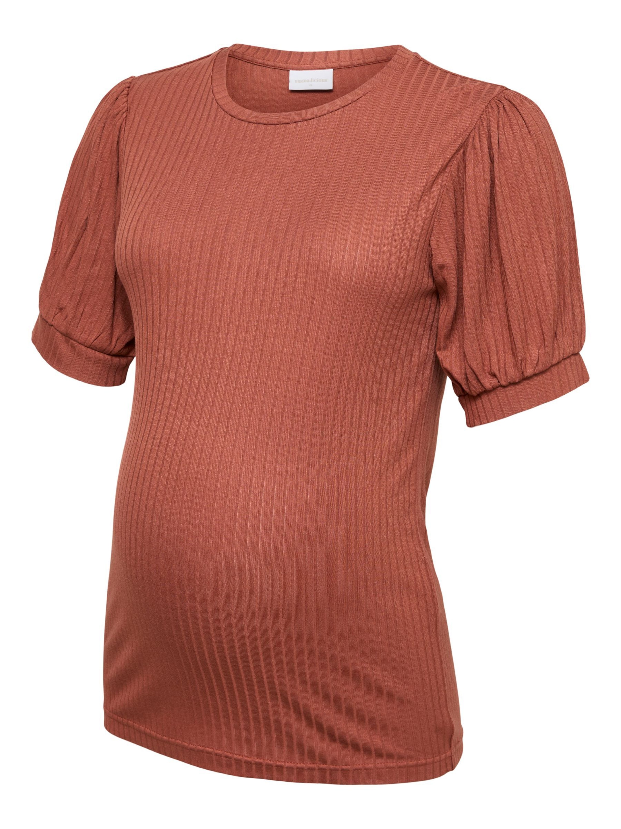 MAMALICIOUS Shirt in Bruin: voorkant