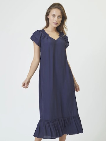 Robe 'Sunrise' co'couture en bleu : devant