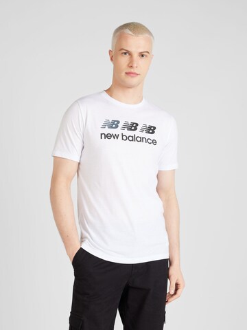 new balance T-shirt 'Essentials Heathert' i vit: framsida