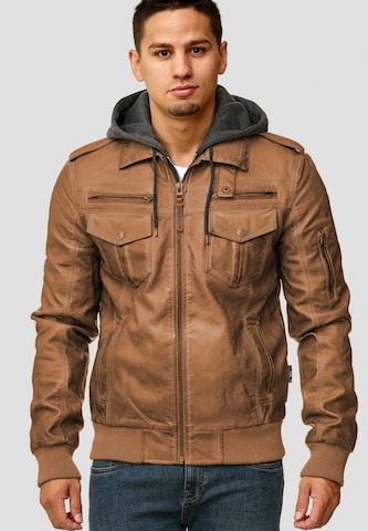 INDICODE JEANS Between-Season Jacket 'Aaron' in Brown: front