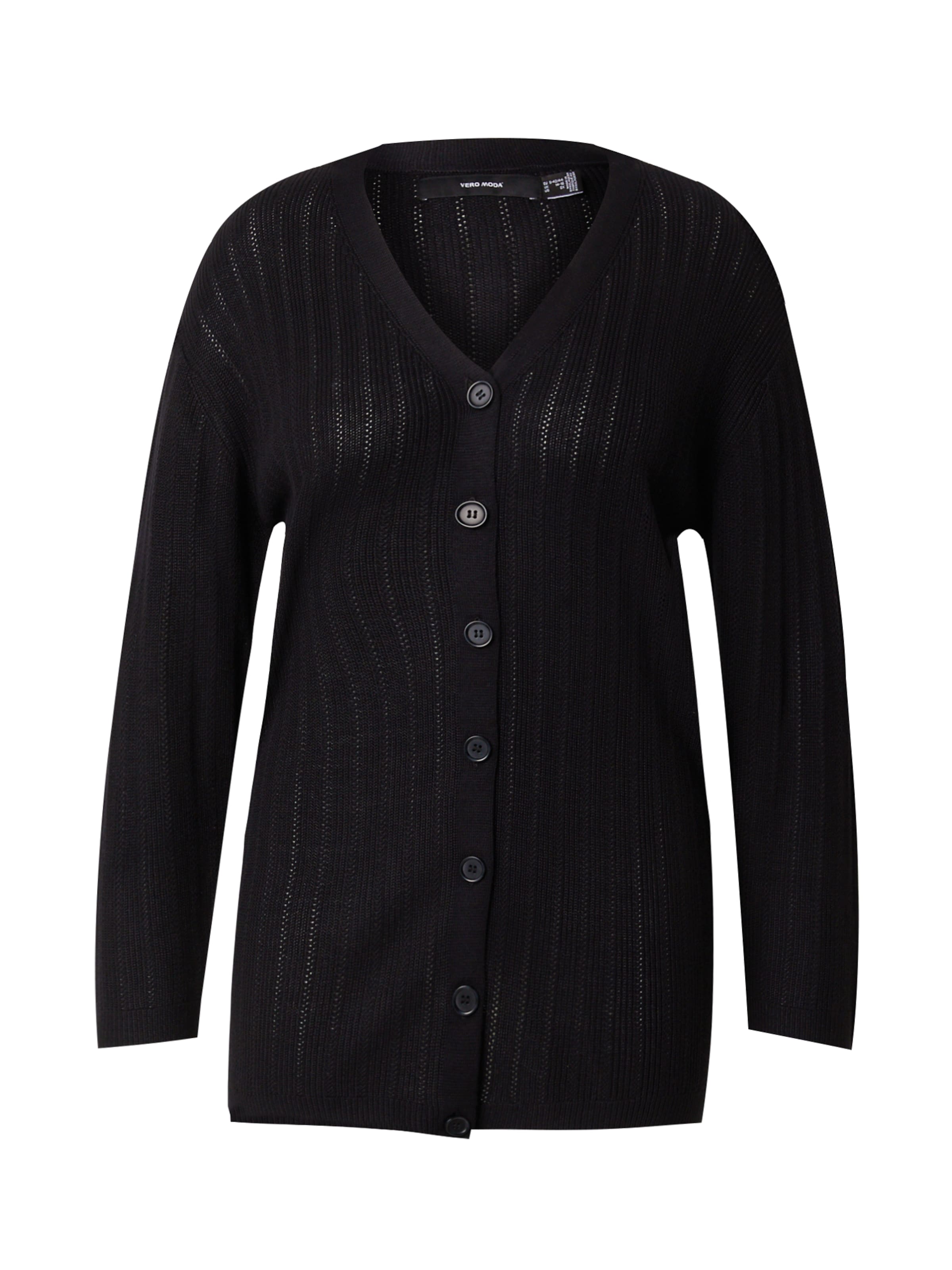 Cardigan 'VMCNew Lexsun' Vero Moda Curve en noir : devant