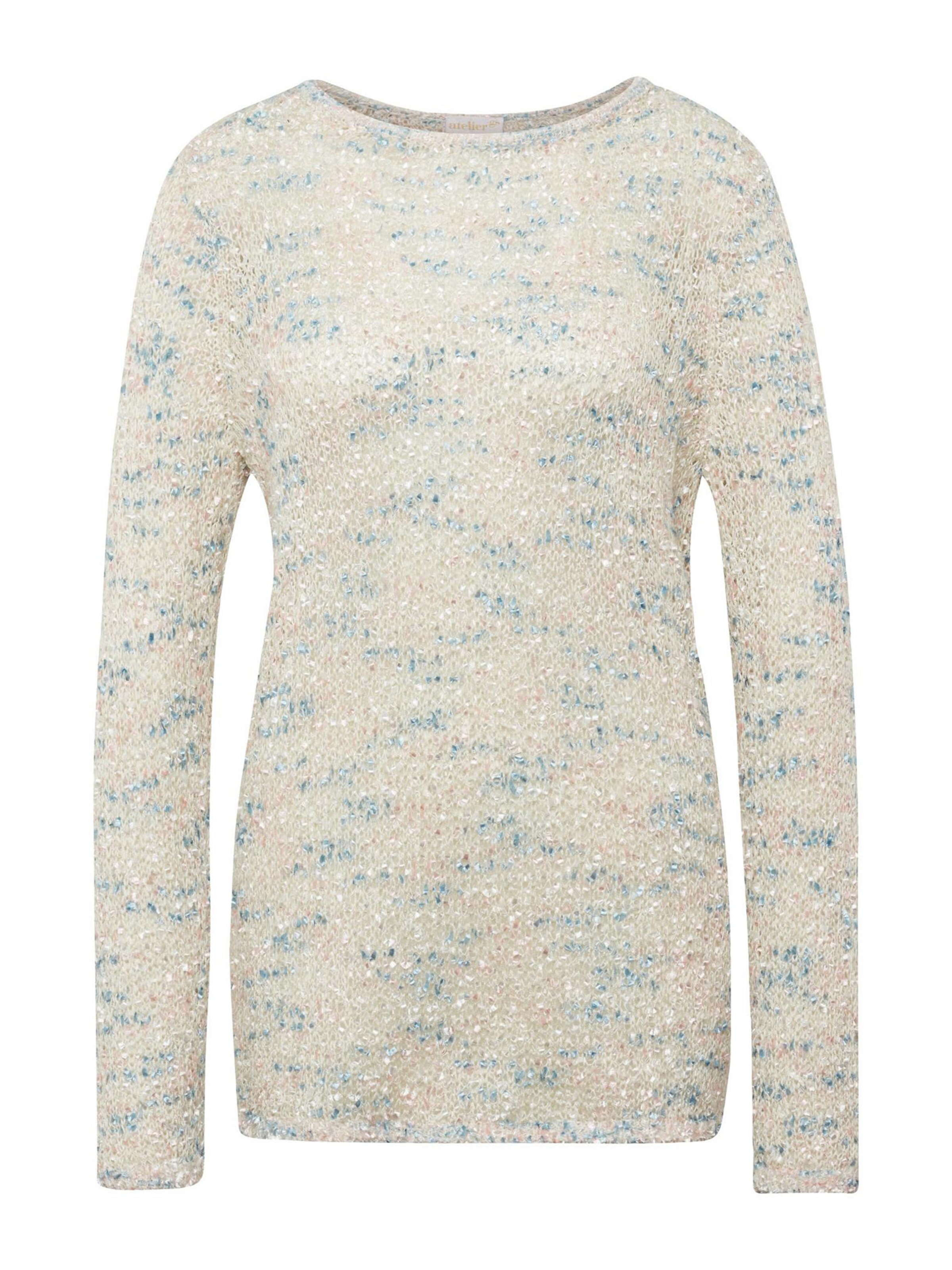 Goldner Pullover in Weiß: Vorderseite