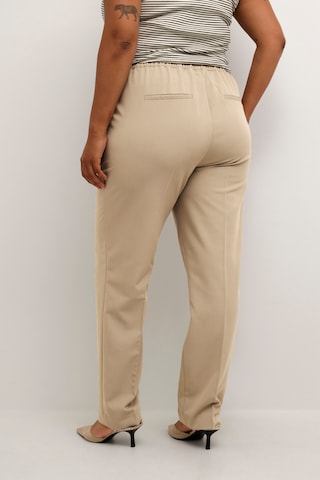 KAFFE CURVE Regular Pleated Pants 'Sakira' in Beige