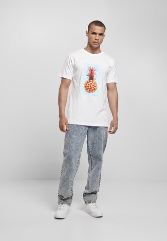 Mister Tee Shirt 'Pizza Pineapple' in Wit
