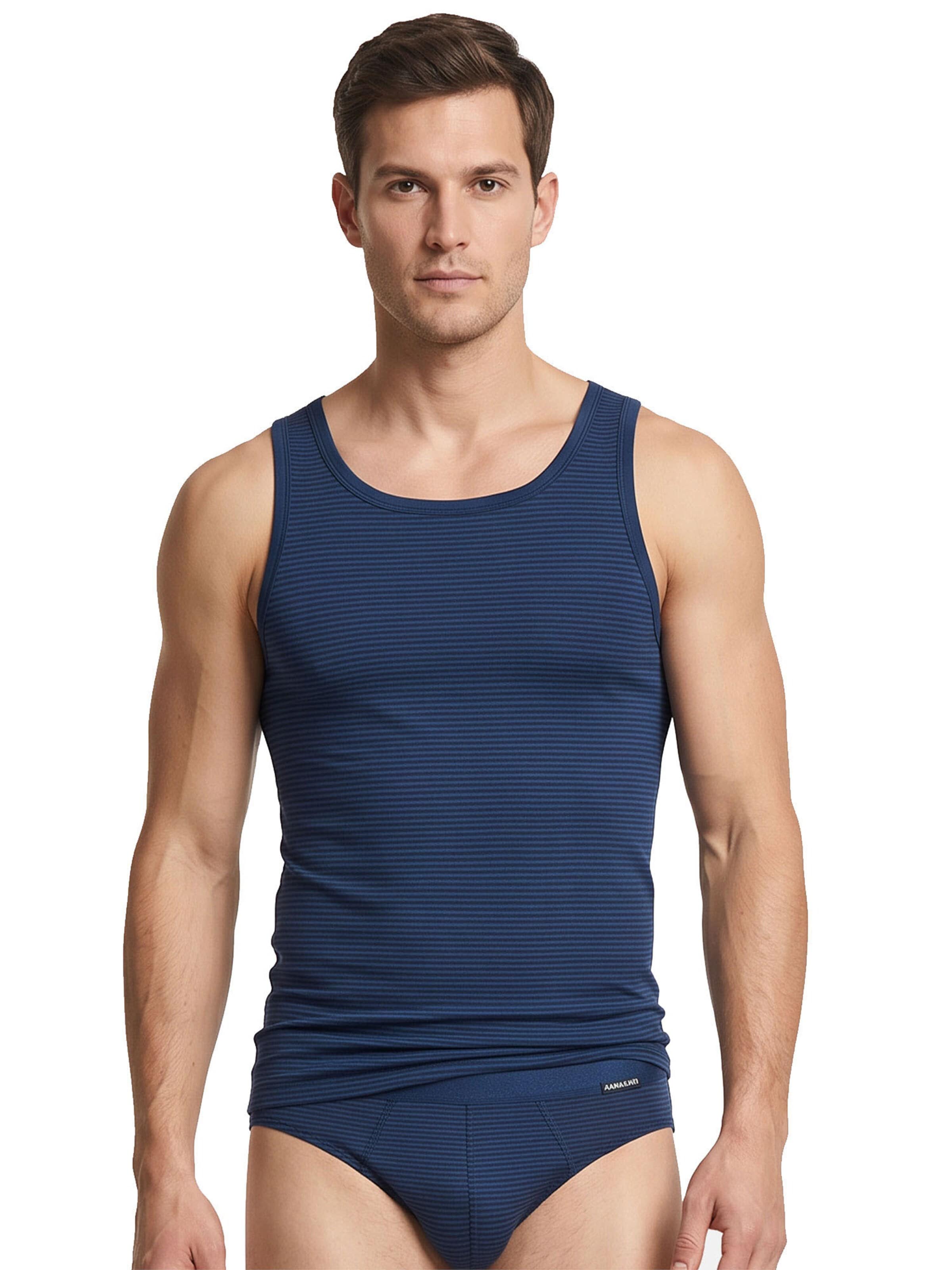 Ammann Undershirt 'Jeans Feinripp' in Blue