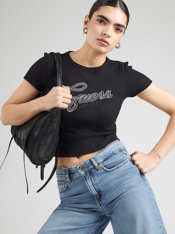 GUESS Tričko - Čierna: predná strana