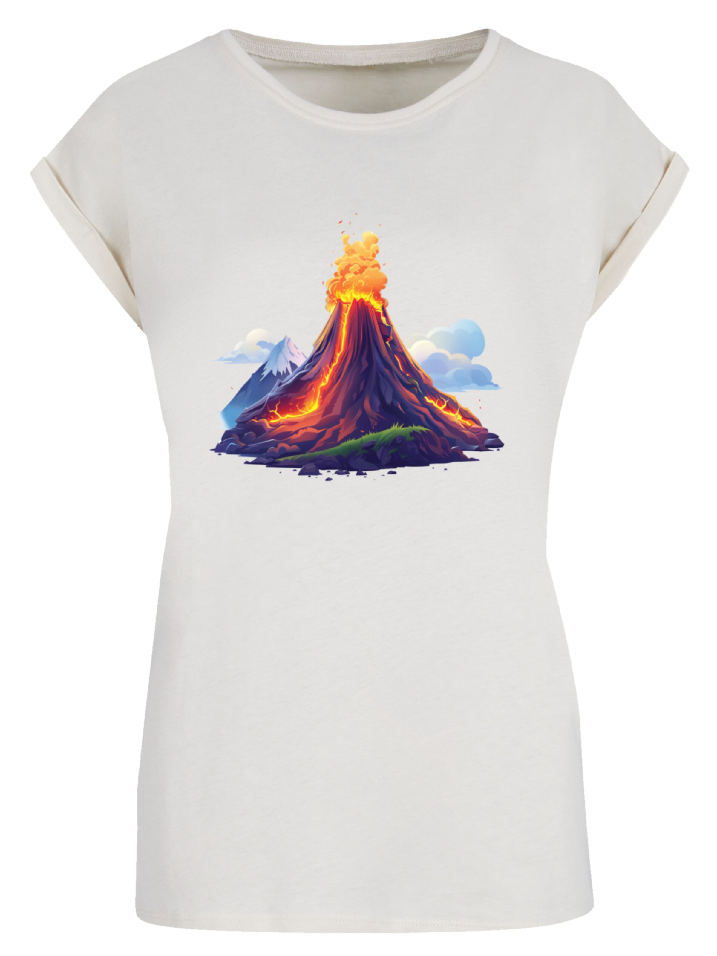 F4NT4STIC Shirt 'Vulkanausbruch' in Beige: voorkant