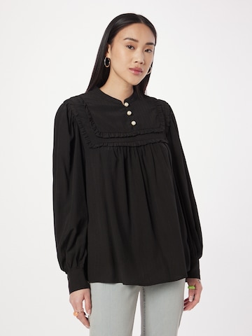 Love & Divine Blouse 'Love' in Black: front