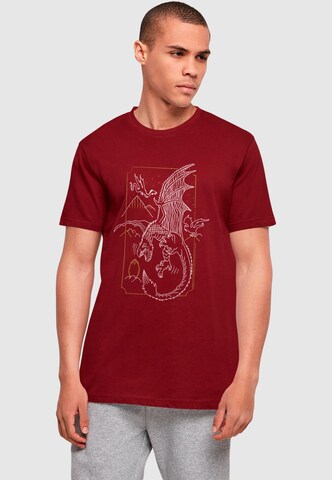 T-Shirt 'Harry Potter - Dragon' ABSOLUTE CULT en rouge : devant